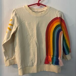 Light yellow and Red Retro Rainbow Sweatshirt